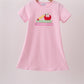 Pink Apple Pencil Embroidery Dress