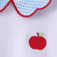 Blue Scalloped Apple Bow Skorts Set