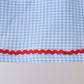 Blue Scalloped Apple Bow Skorts Set