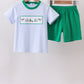 Blue stripe duck embroidery shorts set