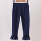 Navy ruffle pants