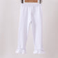 White ruffle pants