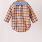 Blue turkey embroidery plaid bubble