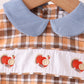 Blue turkey embroidery plaid bubble