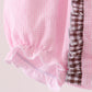 Pink turkey embroidery ruffle gingham bubble