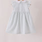Green plaid turkey embroidery ruffle dress