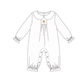Pink dot turkey embroidery ruffle romper