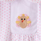 Pink dot turkey embroidery ruffle bubble