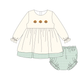 Beige turkey embroidery bloomer set