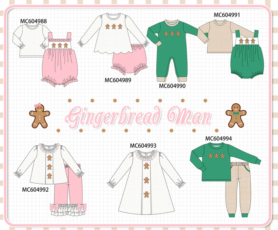 PRE-ORDER: Pink & Green Gingerbread Embroidery Collection
