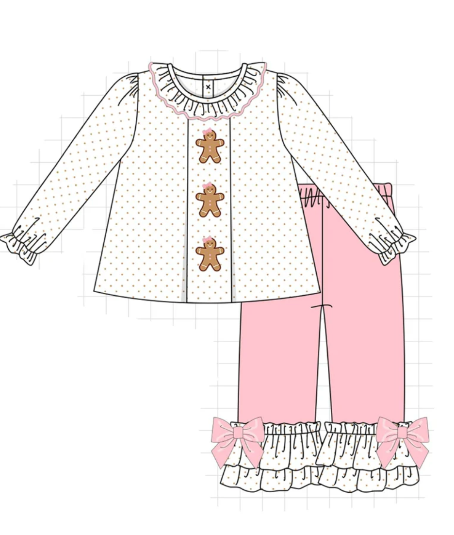 PRE-ORDER: Pink & Green Gingerbread Embroidery Collection