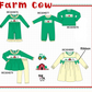PRE-ORDER: Green Farm Cow Embroidery Collection