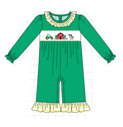 PRE-ORDER: Green Farm Cow Embroidery Collection