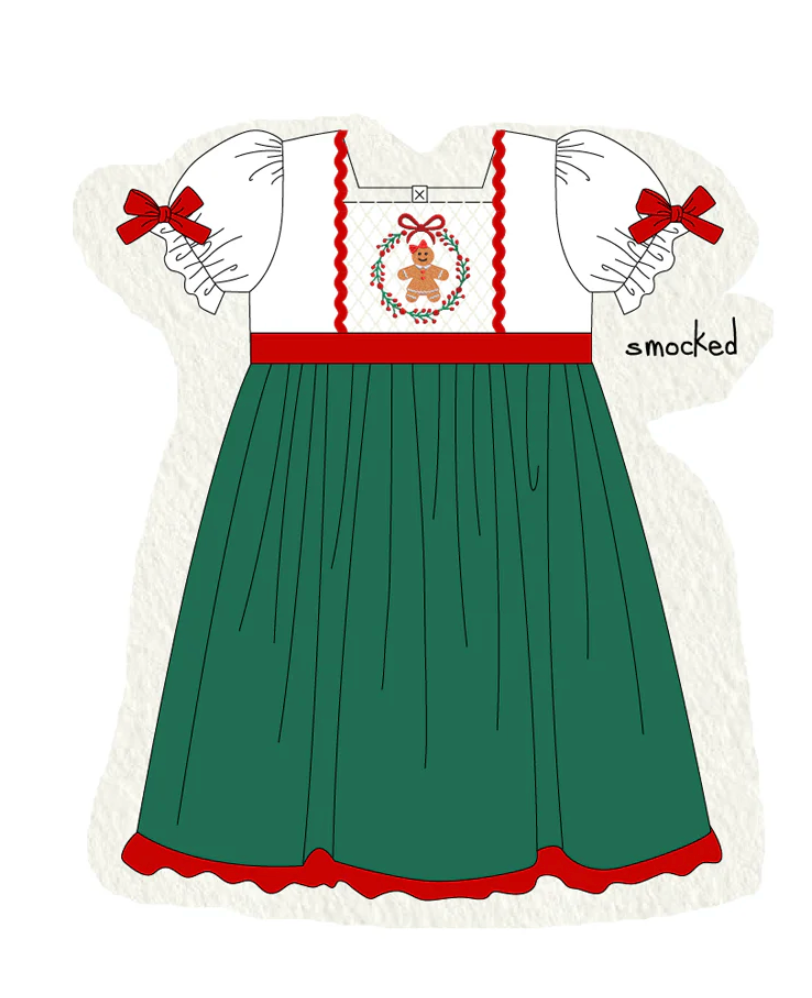 PRE-ORDER: Forest Christmas Gingerbread Smocked