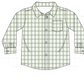 Boys Green Plaid Button Up - READY TO SHIP/PICKUP!