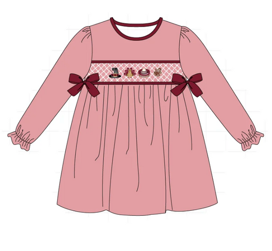 Pink Turkey Smocked Dress - READY TO SHIP/PICKUP