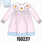 Pink Turkey Embroidery Gingham Dress