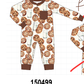 Brown Milk Cookie Print Romper