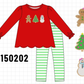 Red Gingerbread Tree Embroidery Pants Set