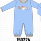 Blue Milk Cookies Embroidery Romper