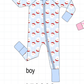 Blue Santa Claus Zip Bamboo Romper