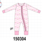 Pink Santa Zip Bamboo Romper