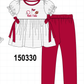 Red Alabama Roll Tide Embroidery Pants Set