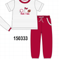 Red Alabama Roll Tide Embroidery Pants Set