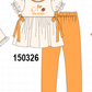 Orange Tennessee Go Vols Embroidery Bow Pants Set