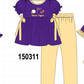 Purple LSU Geaux Tigers Embroidery Pants Set