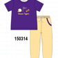 Purple LSU Geaux Tigers Embroidery Pants Set