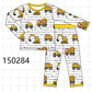 Yellow Construction Trucks Bamboo Pajama Set