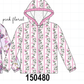Pink Floral Stripe Ruffle Raincoat